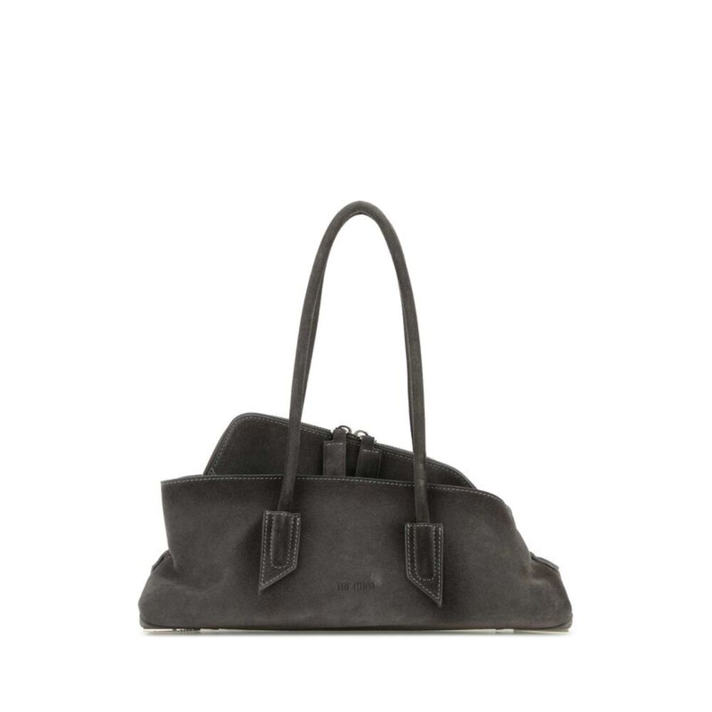 The Attico Women Grey Suede Small La Passeggiata Handbag